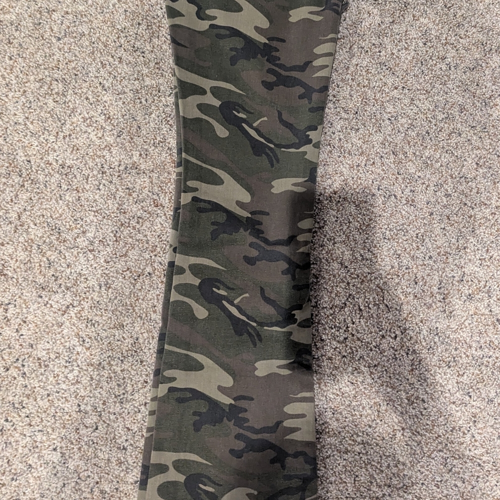 Miss Me Green Camouflage Mid-Rise Bootcut Pants